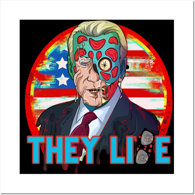 Creepy Joe Zombie Sci-Fi Horror Movie Monster Biden Wall Art by Trendy Black Sheep